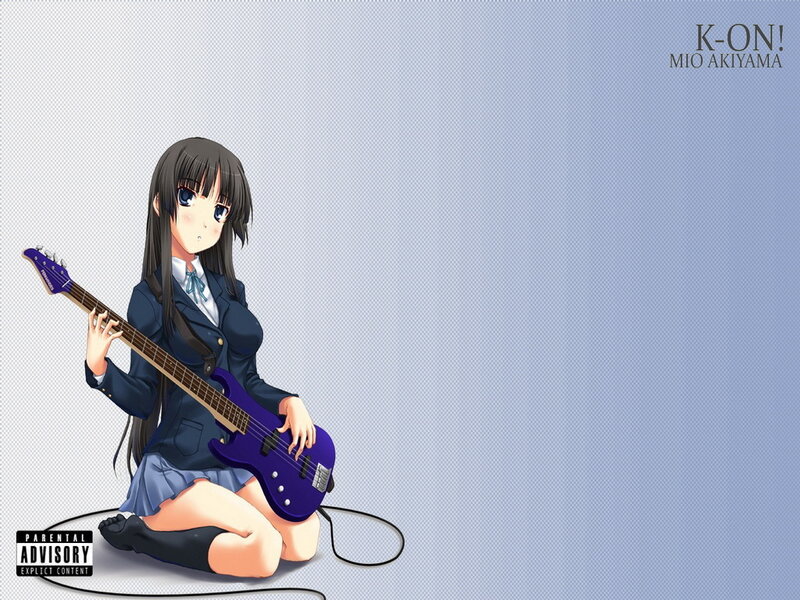 Anime girl with bass guitar