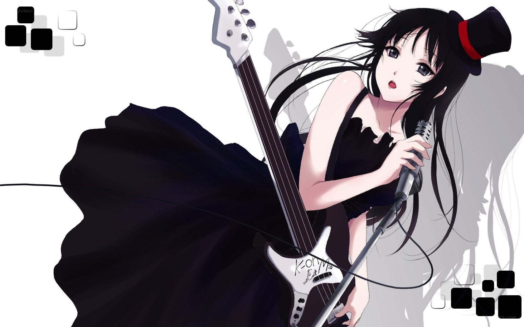 anime girl with bass guitar