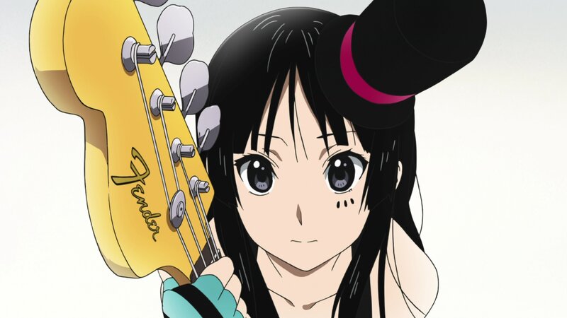 Anime Girl with Bass Guitar — Black, Neutral, Bass Guitar, Top Hat