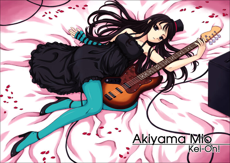Anime Girl with Bass Guitar — Pink, Relaxed