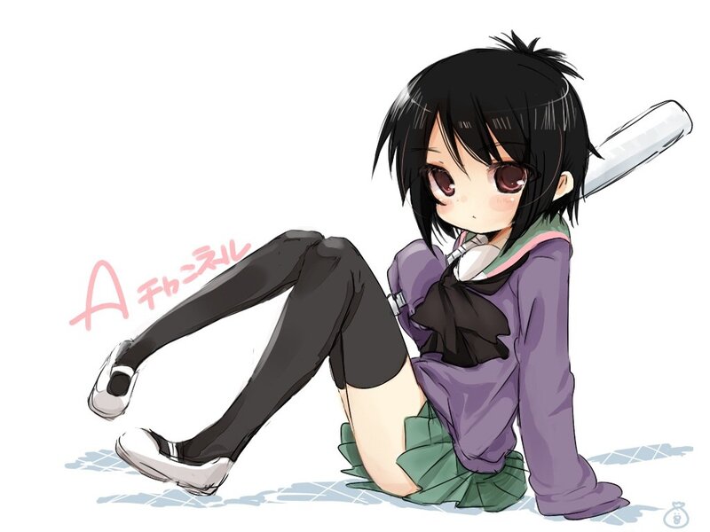 Anime girl with bat