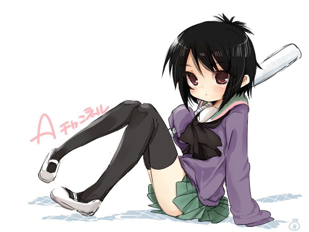Anime girl with bat