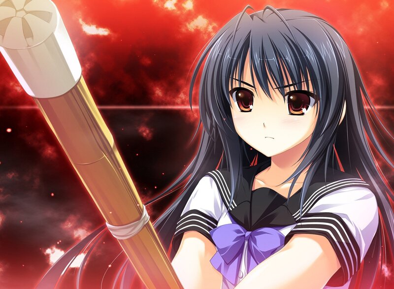 anime girl with bat