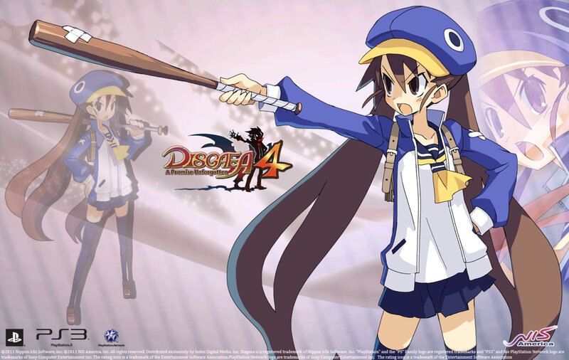 Anime Girl with Bat — Blue, Action