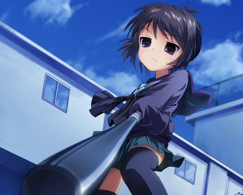 Anime Girl with Bat — Blue, Dramatic