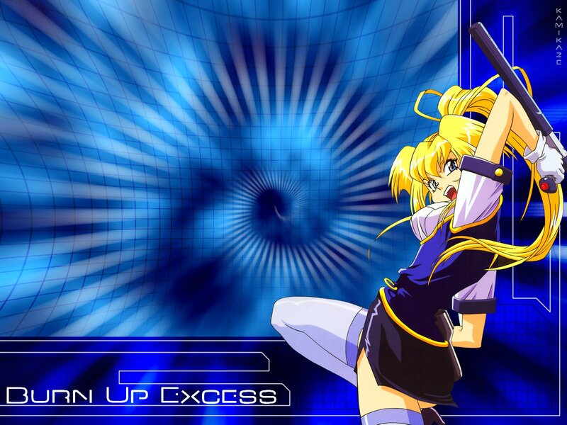Anime Girl with Bat — Blue, Dynamic, Blue Background
