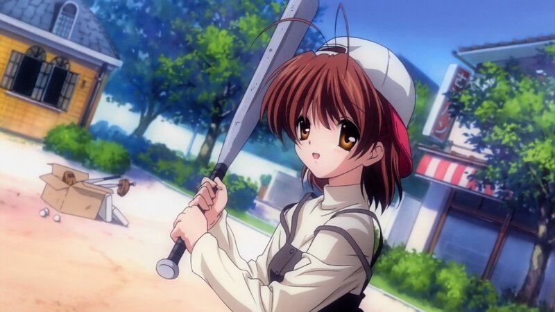 Anime Girl with Bat — Brown