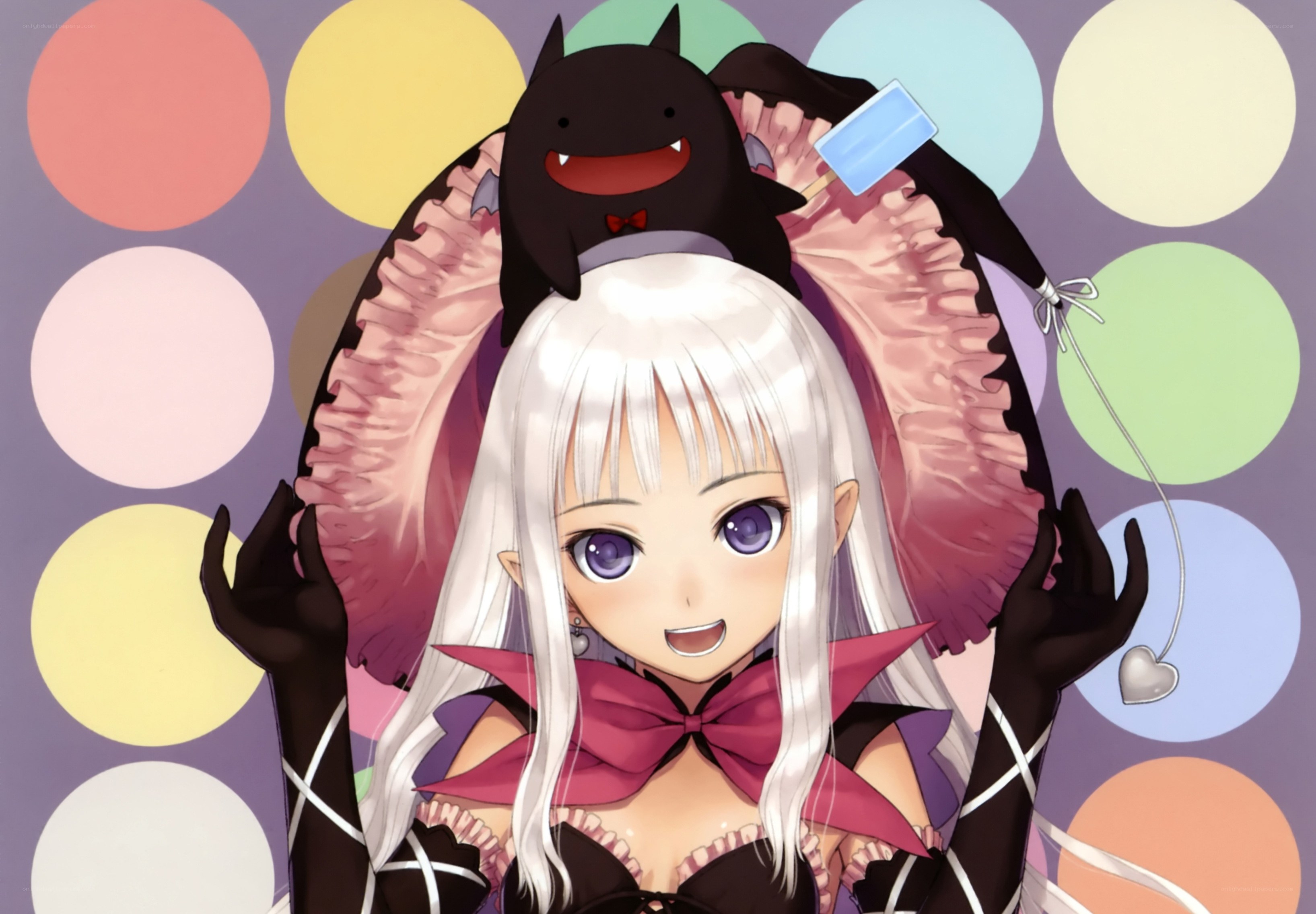anime girl with bat creature