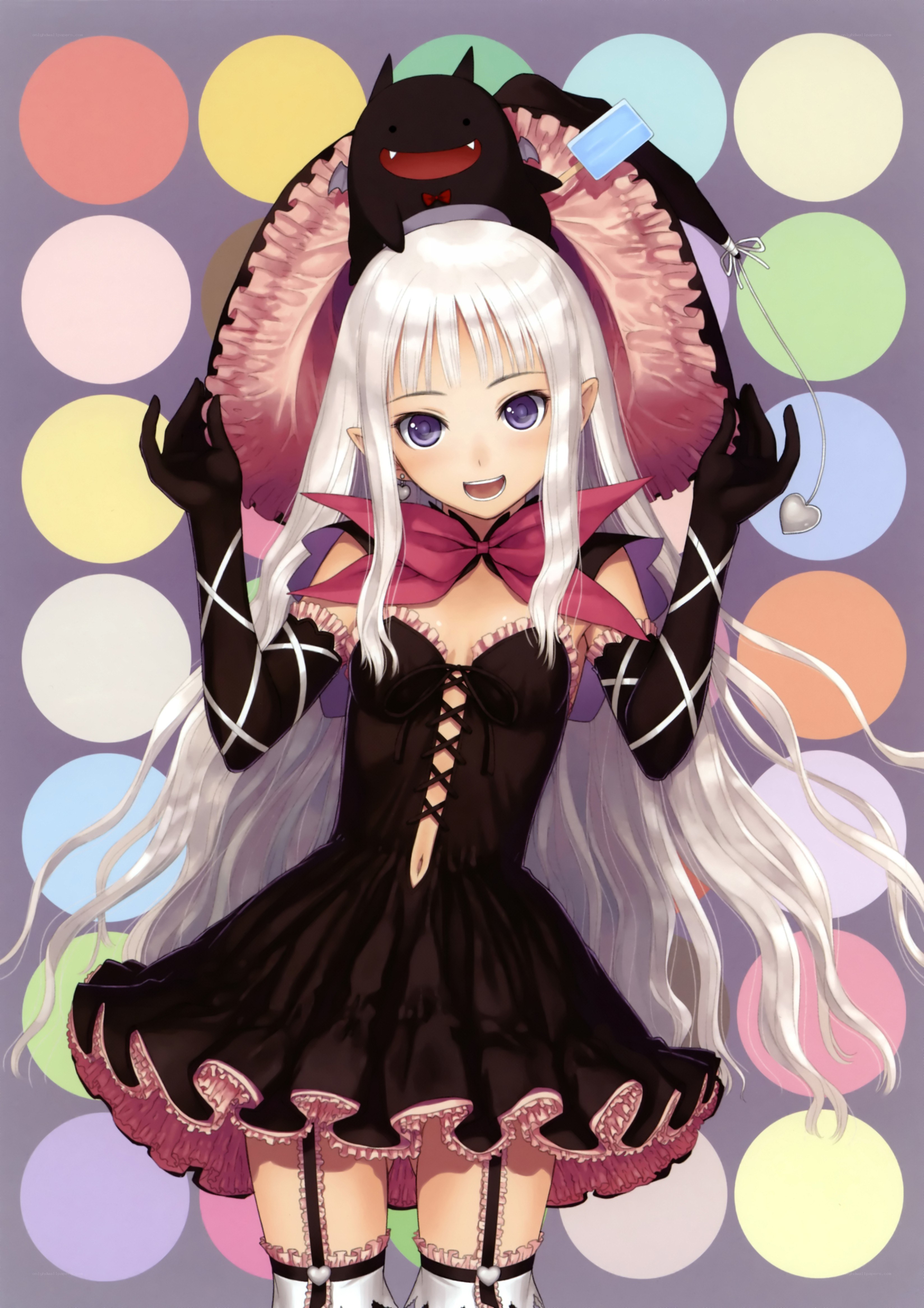anime girl with bat hat