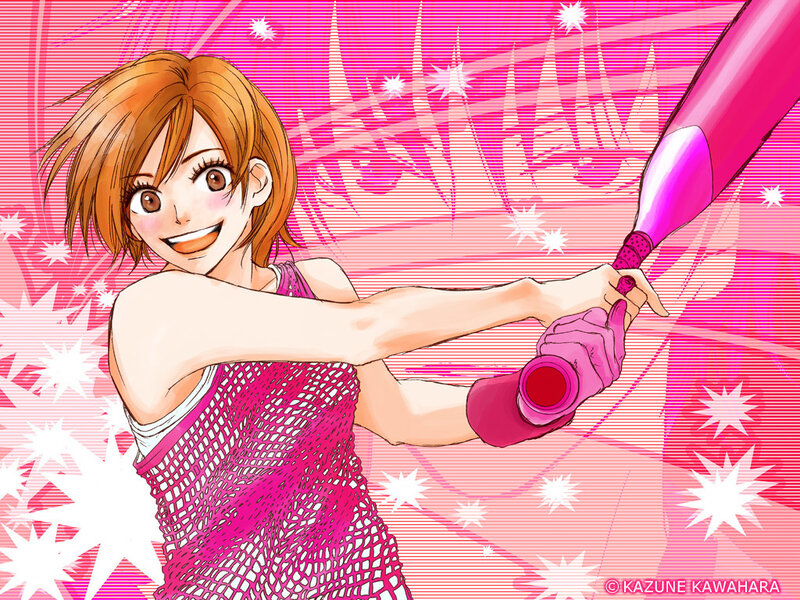 Anime Girl with Bat — Pink
