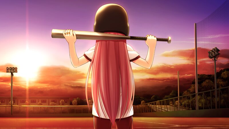 Anime Girl with Bat — Purple, Dramatic