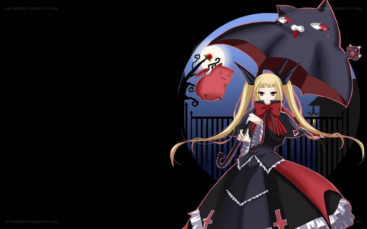 anime girl with bat umbrella