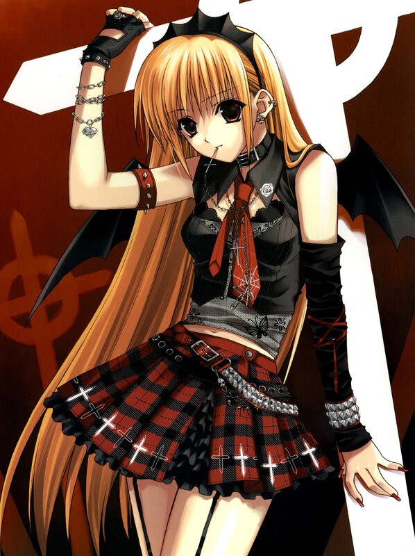 anime girl with bat wings
