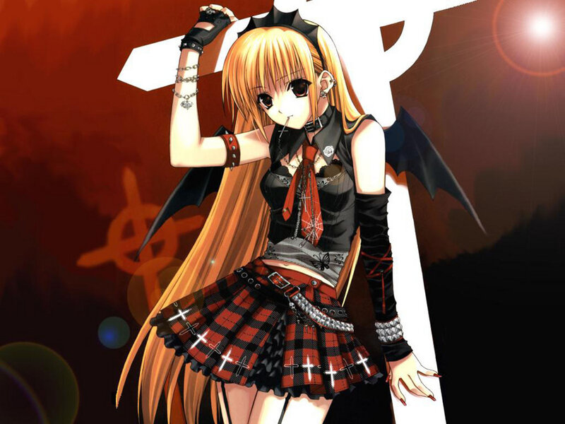 anime girl with bat wings
