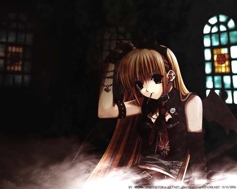 anime girl with bat wings