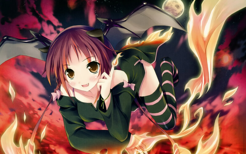 anime girl with bat wings