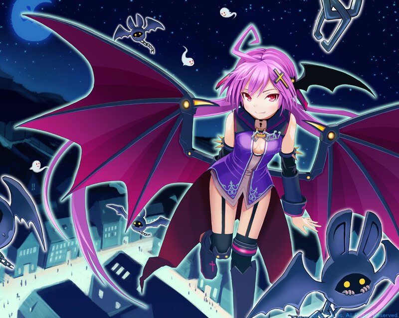 anime girl with bat wings