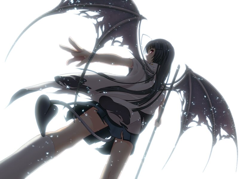 anime girl with bat wings