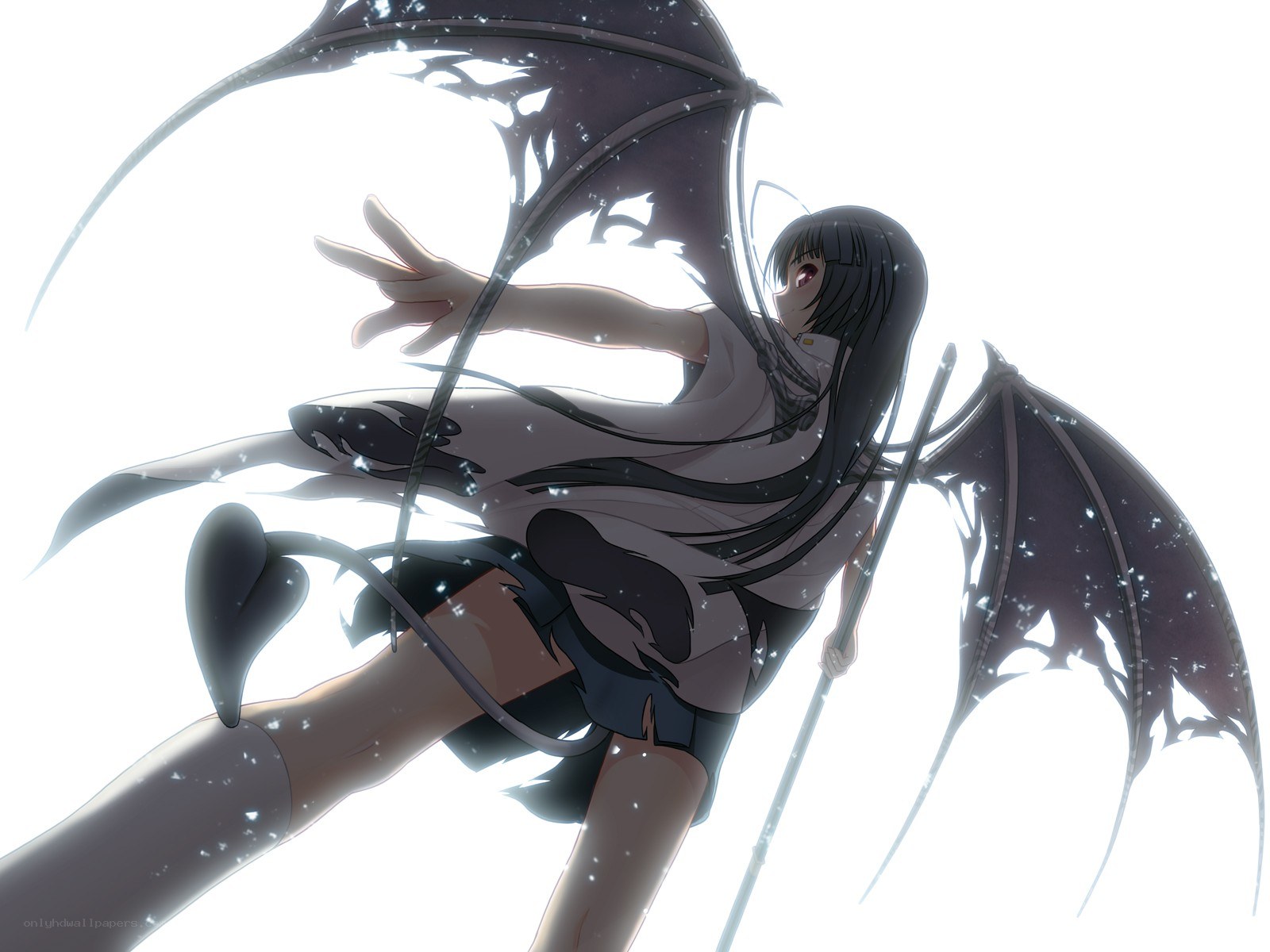 anime girl with bat wings