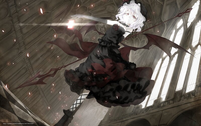 Anime girl with bat wings