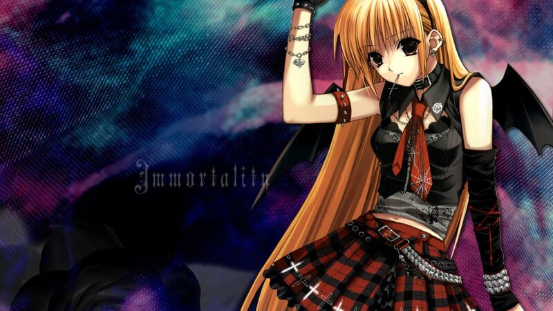 anime girl with bat wings
