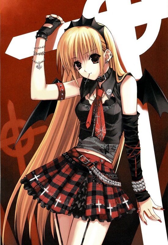 anime girl with bat wings