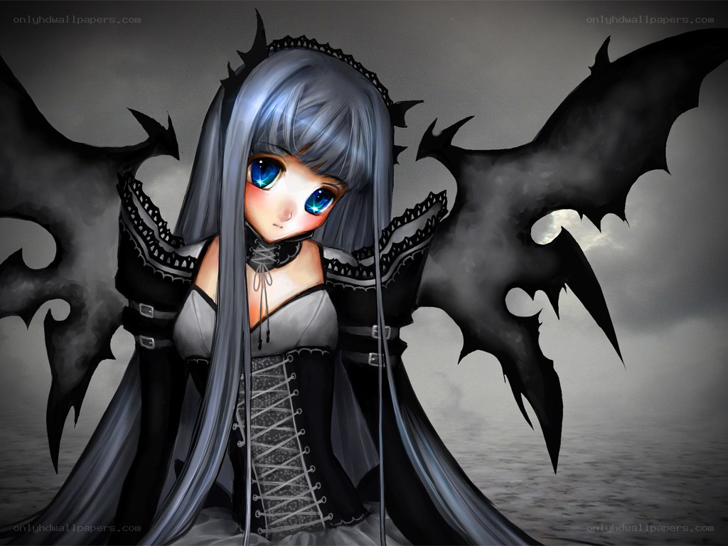 anime girl with bat wings