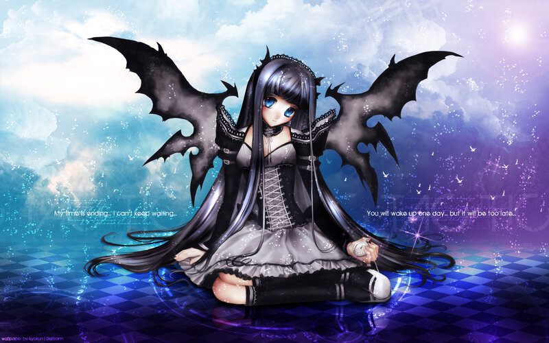 anime girl with bat wings