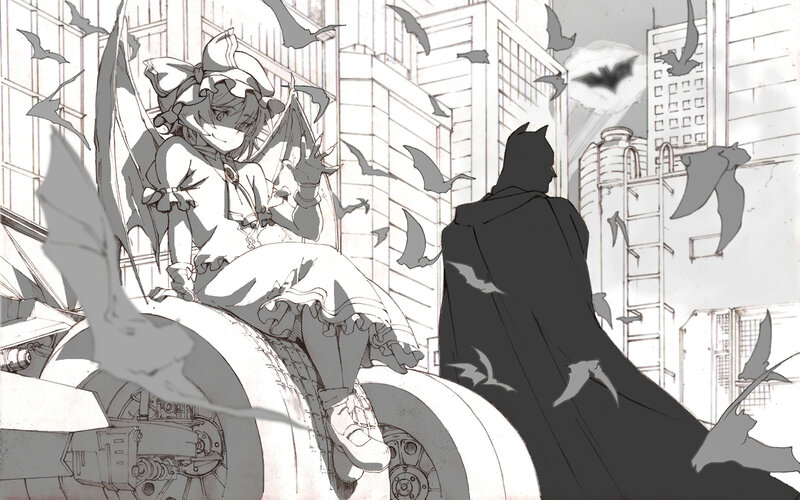 Anime Girl with Bat Wings — Black, Dramatic, Night, Manga