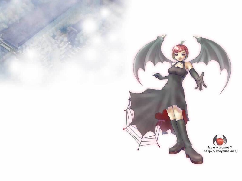 Anime Girl with Bat Wings — Black