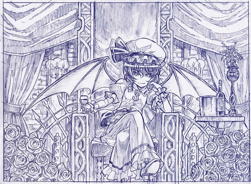 Anime Girl with Bat Wings — Blue