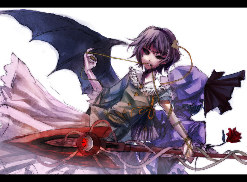 Anime Girl with Bat Wings — Purple