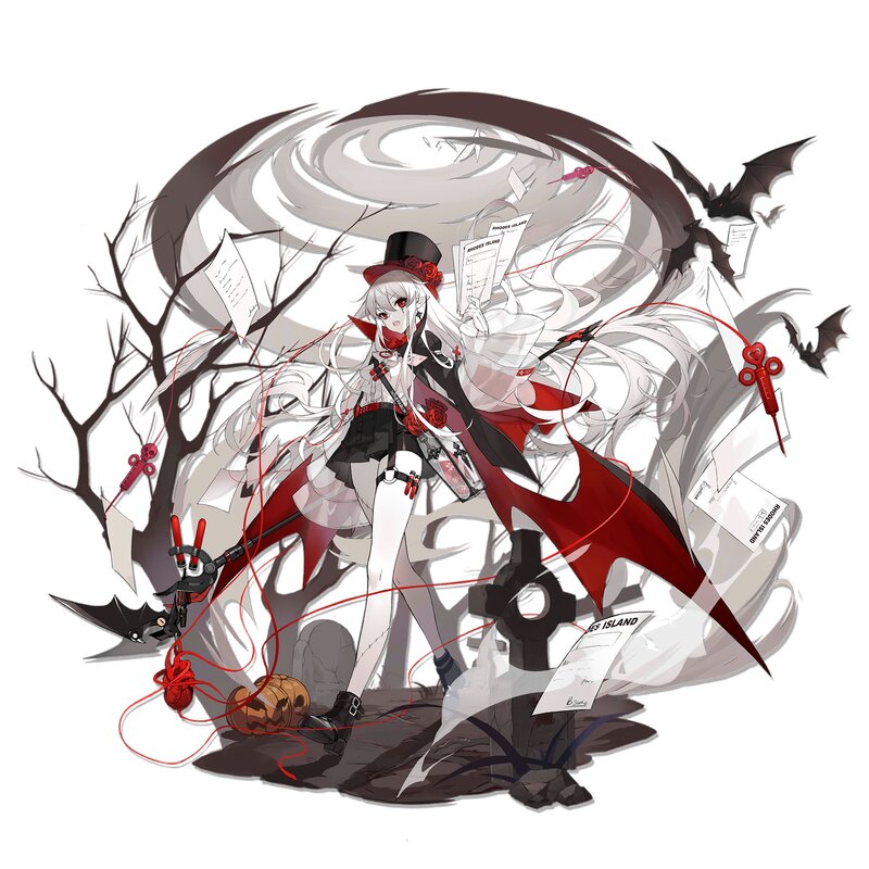 Anime Girl with Bat Wings — White, Dramatic, Night