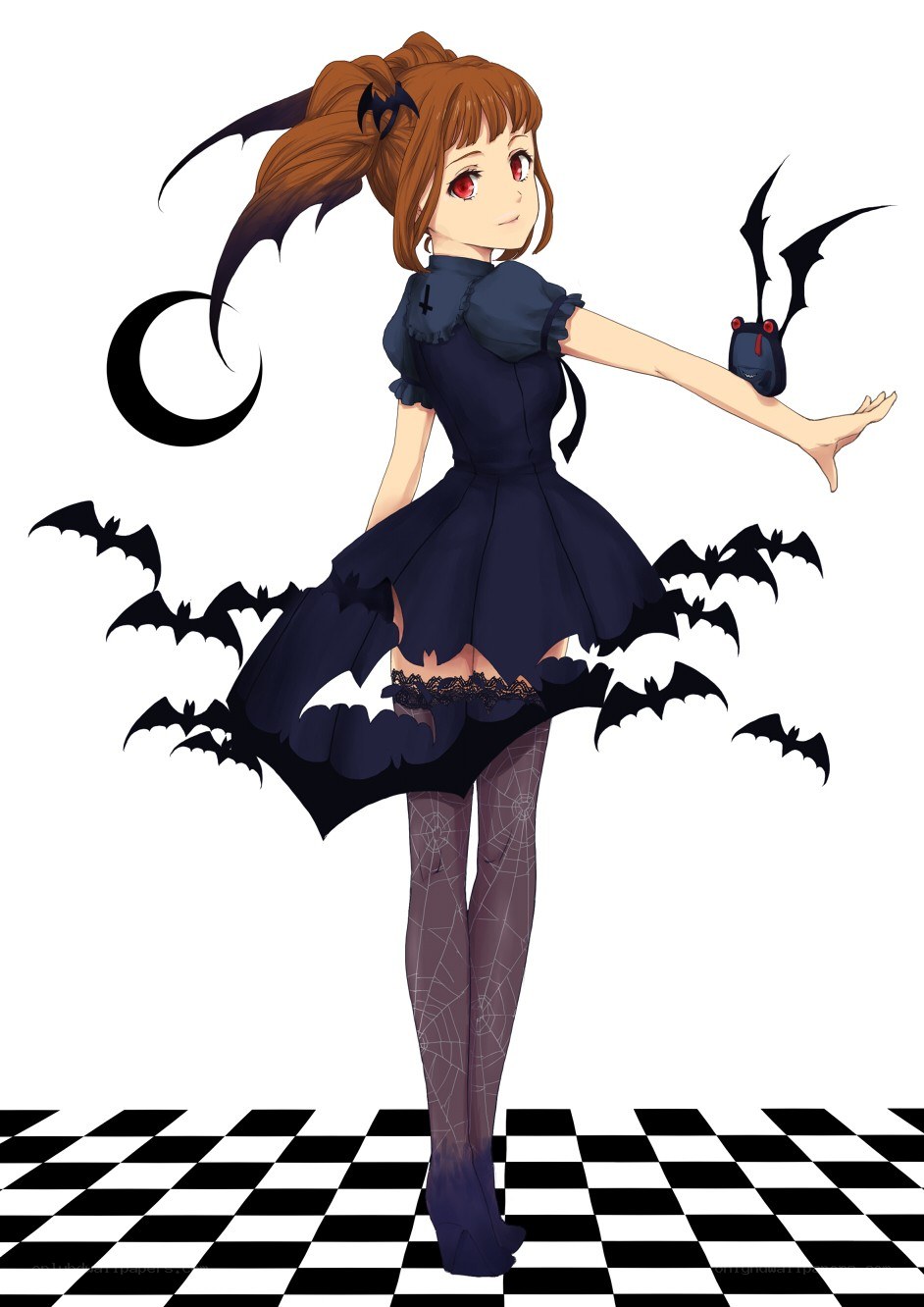 anime girl with bats