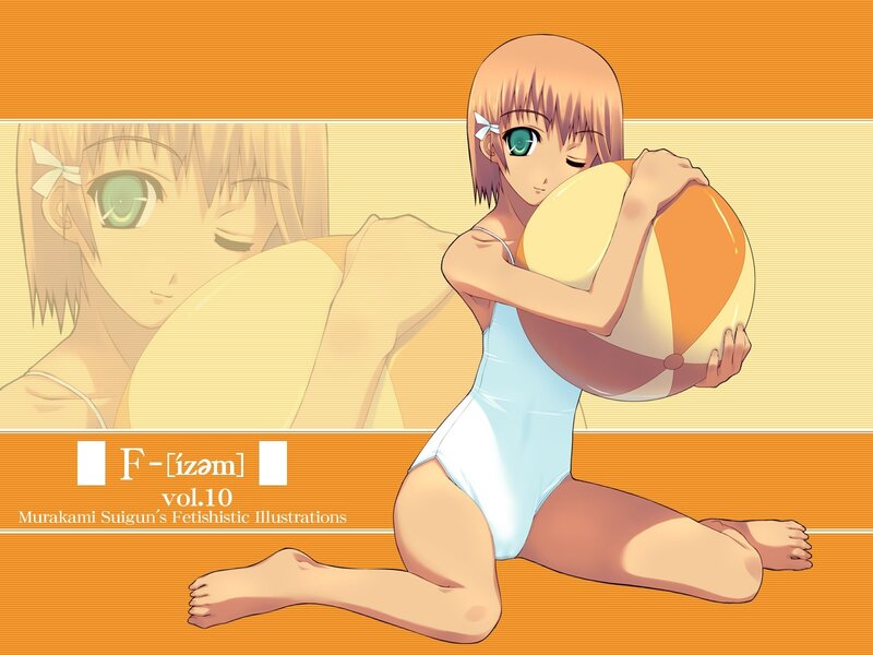 Anime girl with beach ball