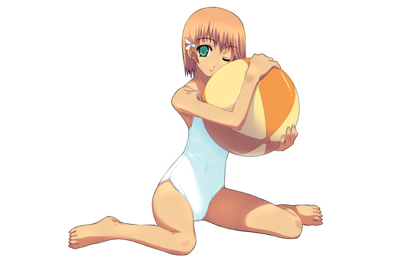 anime girl with beach ball