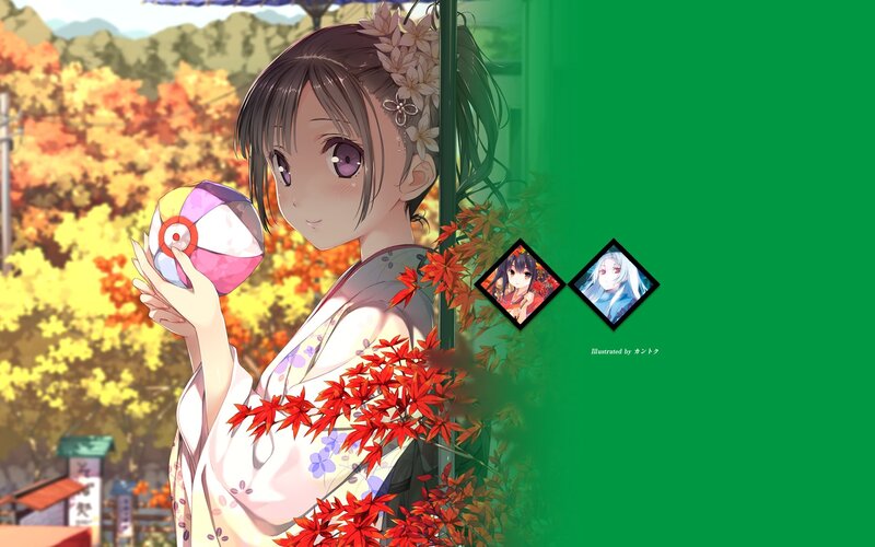 Anime girl with beach ball