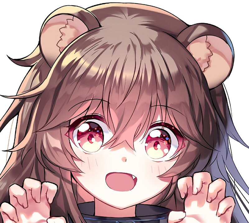 Anime Girl with Bear Ears — Brown, Surprised