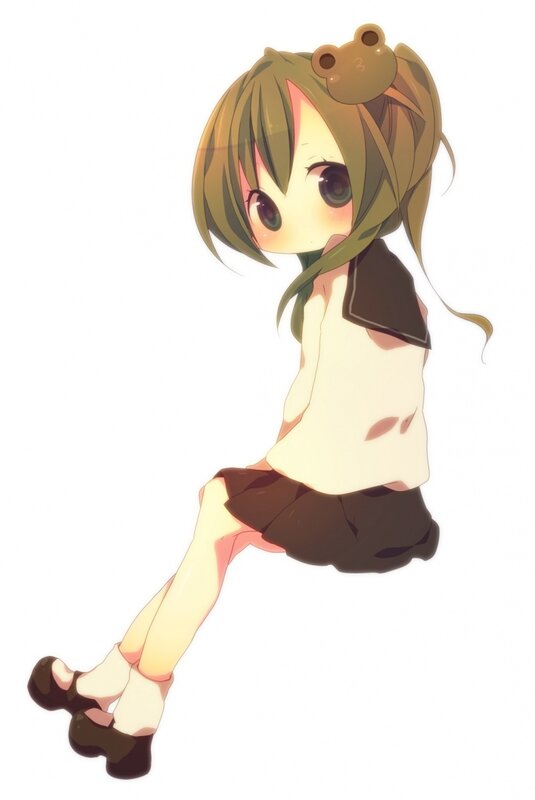 anime girl with bear hair accessory