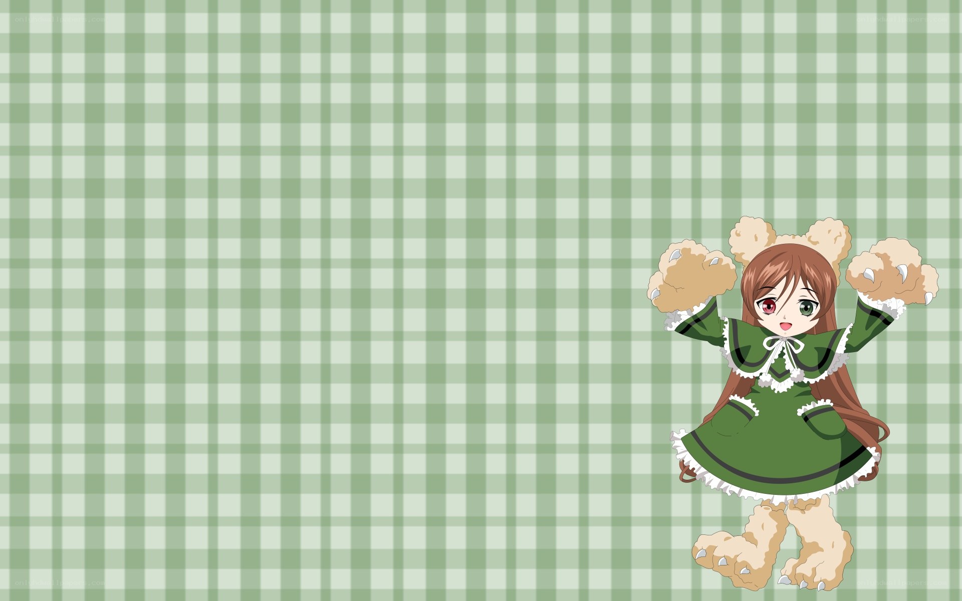 anime girl with bear paws