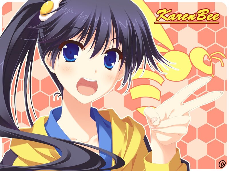 anime girl with bee theme