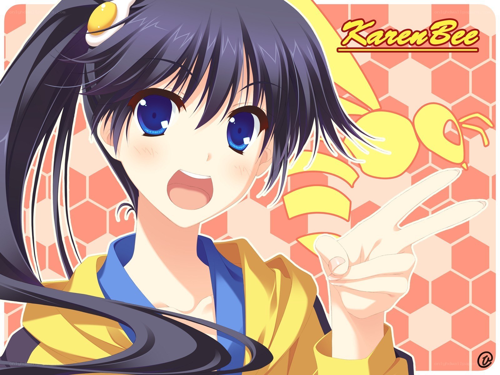 anime girl with bee theme