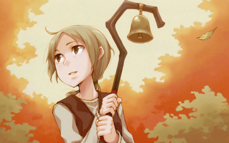Anime Girl with Bell Staff