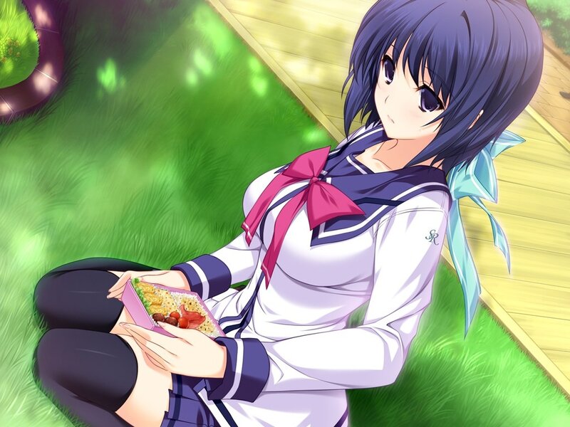 Anime Girl with Bento Box — Green