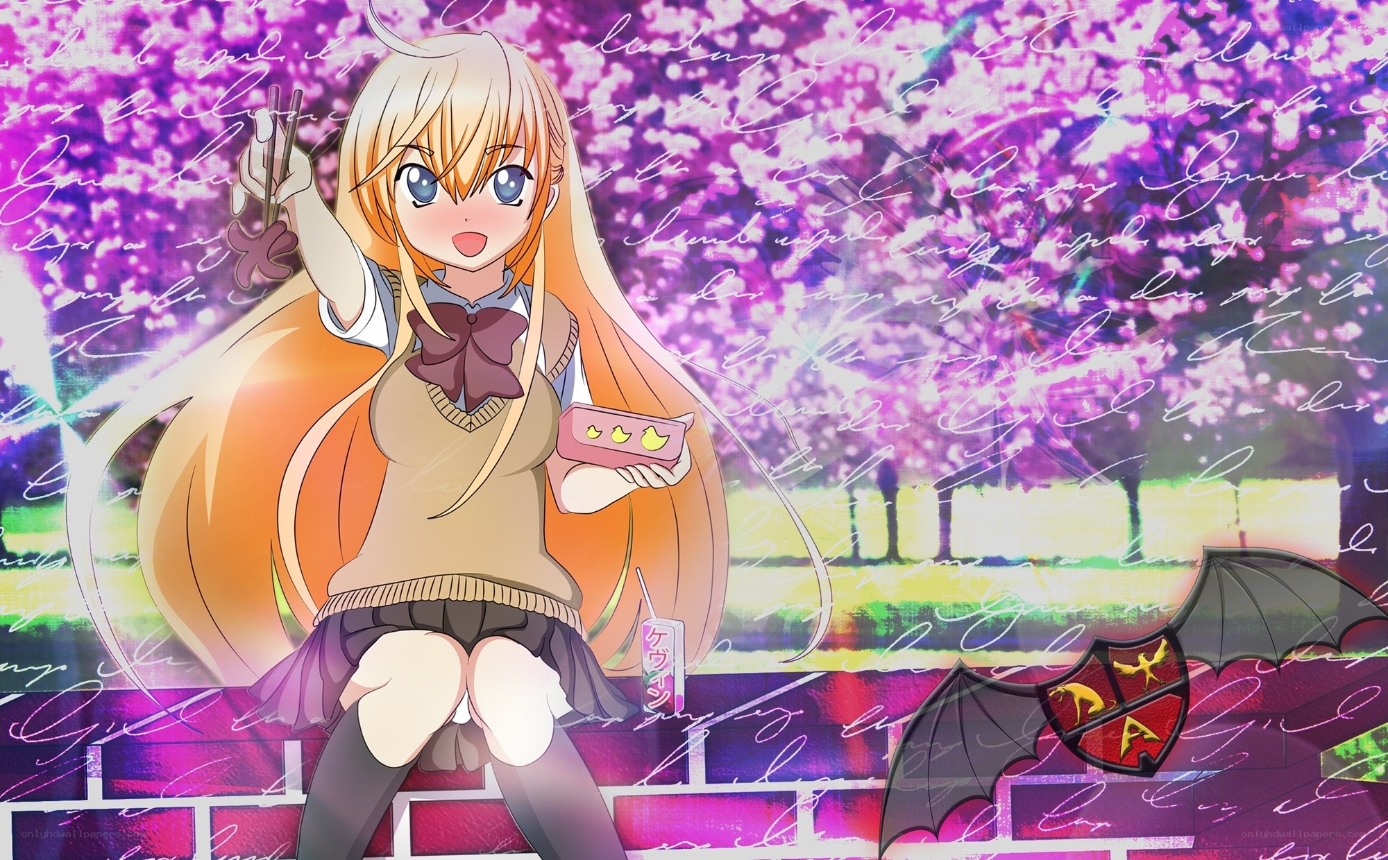 anime girl with bento box