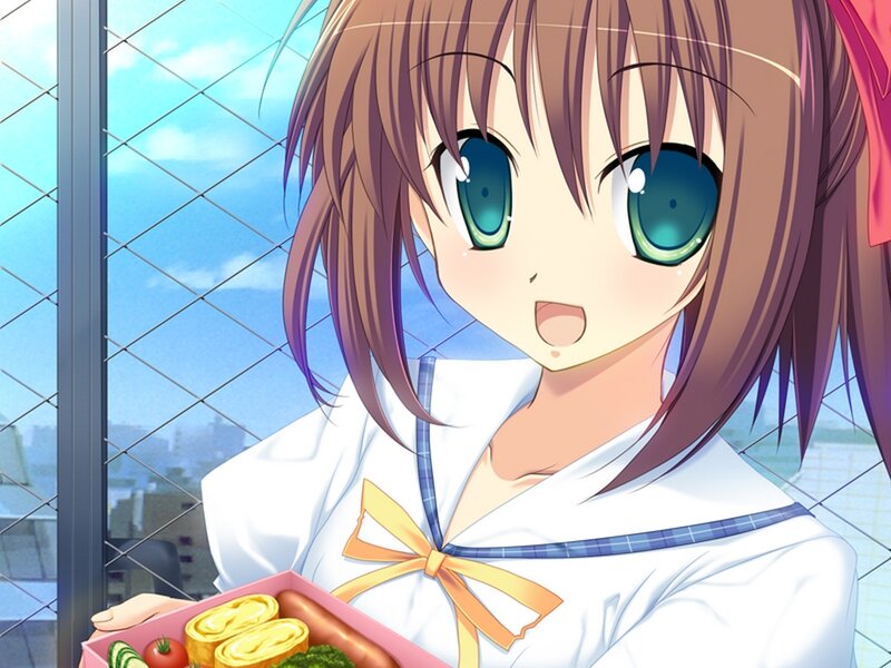 Anime Girl with Bento — Brown