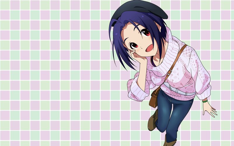 anime girl with beret