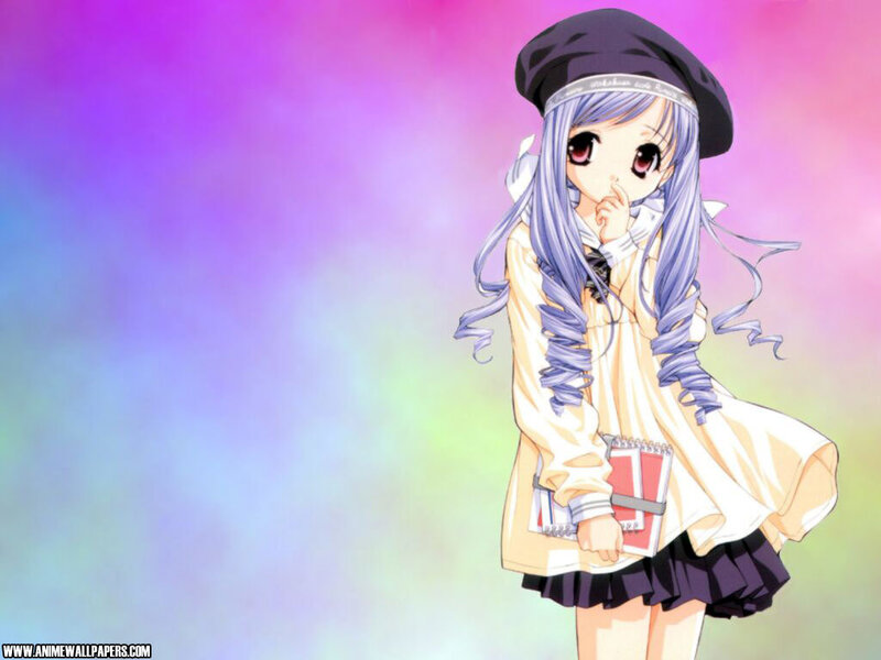 anime girl with beret
