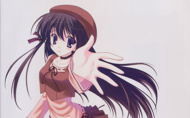 anime girl with beret