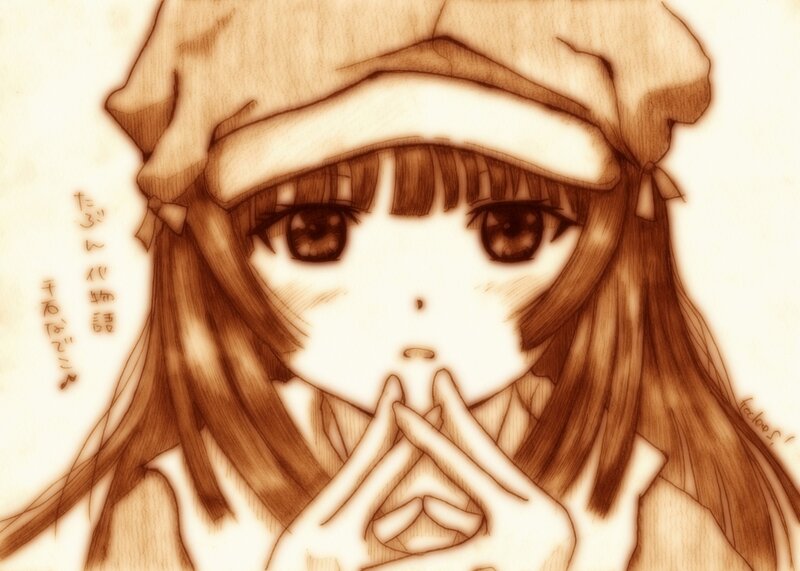 anime girl with beret